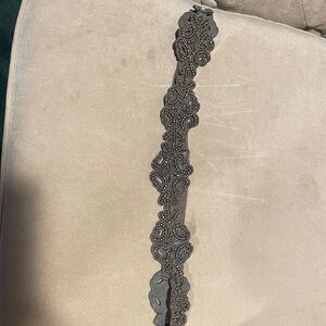 Anthropologie Silver Beaded Belt